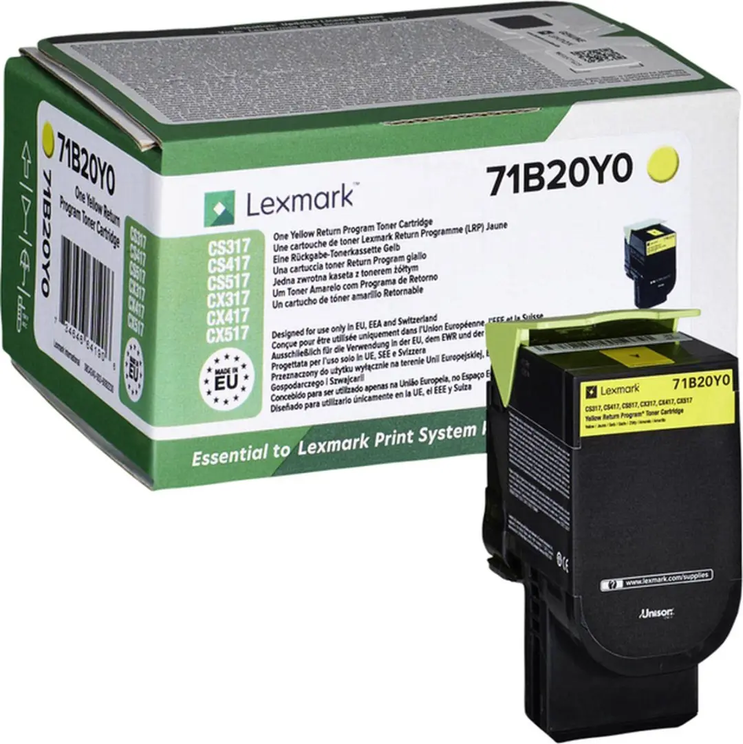 Lexmark 71B20Y0 Toner - Geel - 2300 Pagina's