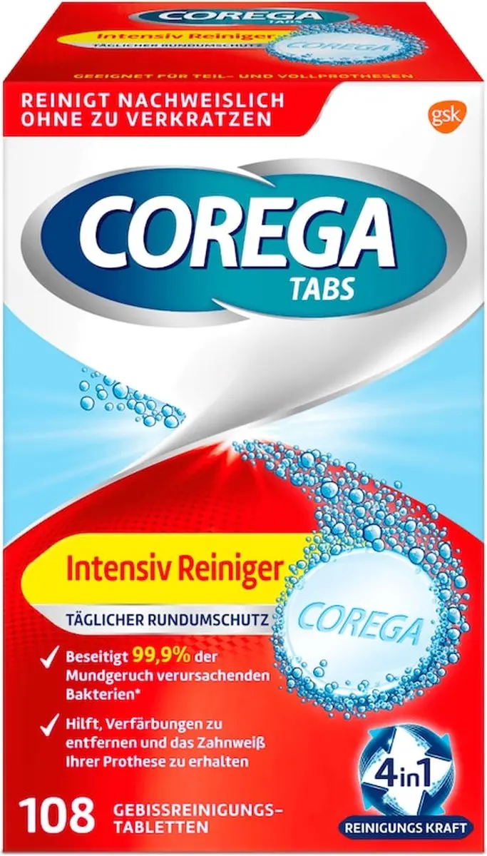Corega Gebitsreiniger Tabletten Intensiv 108 Stuks