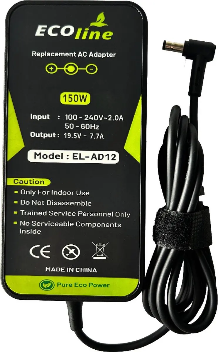 Ecoline Oplader 19.5V 7.7A 150W - o.a. Asus/MSI