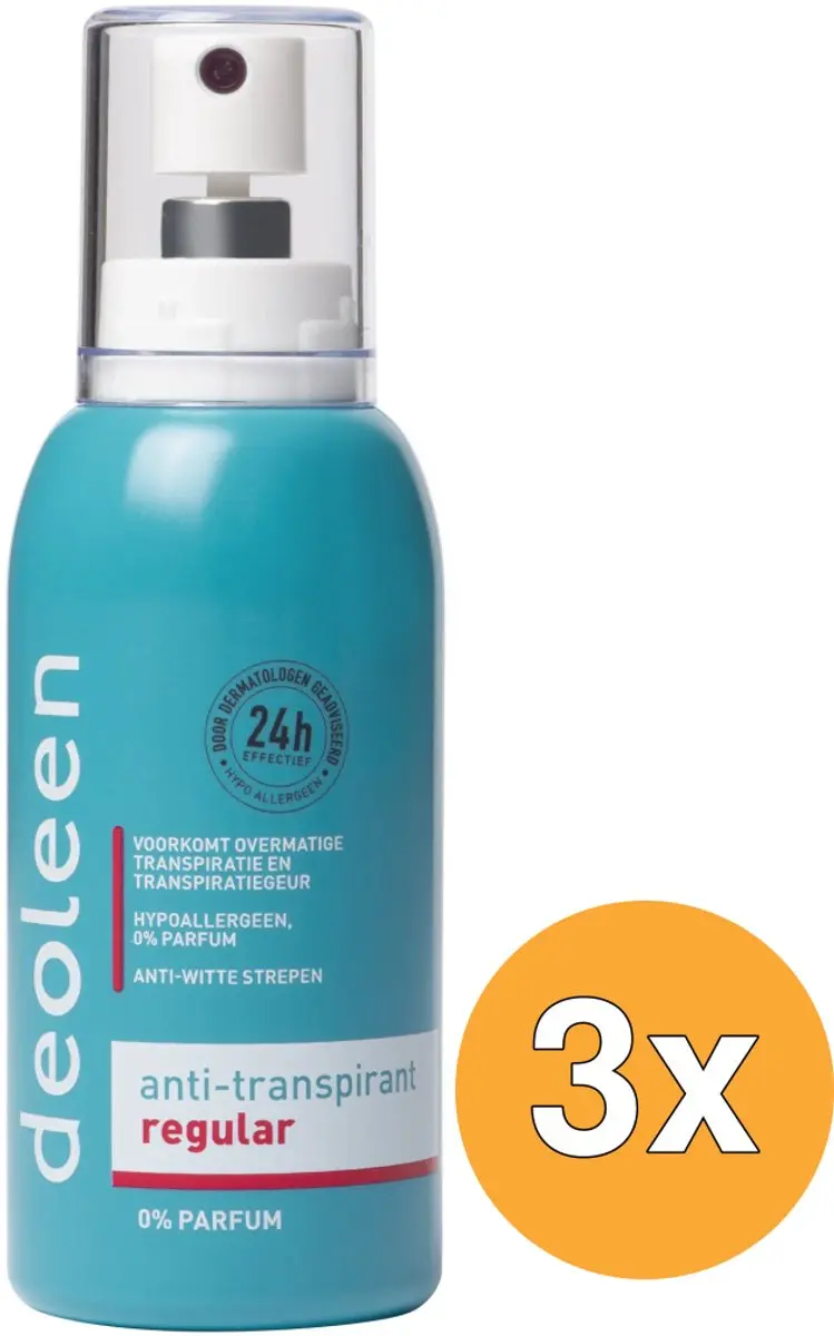 Deoleen Anti-Transpirant Pompspray 75ml - 3 Stuks