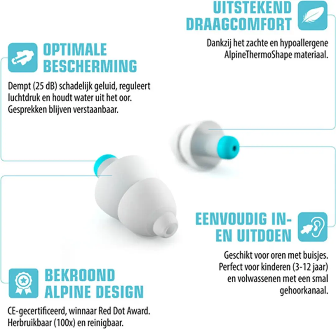 Alpine Kinder Oordoppen - Wit