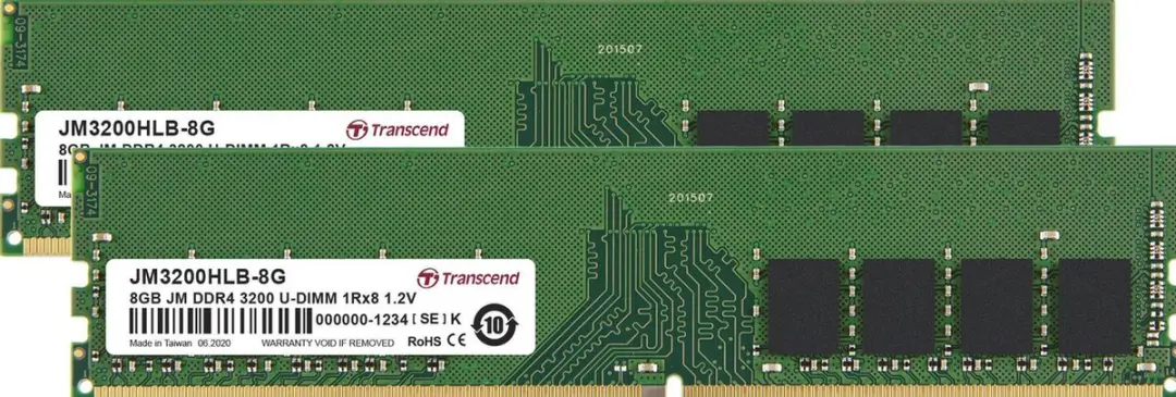 Transcend JetRam JM3200HLE 32GK DDR4 Geheugen - 32GB (2x16GB) 3200MHz