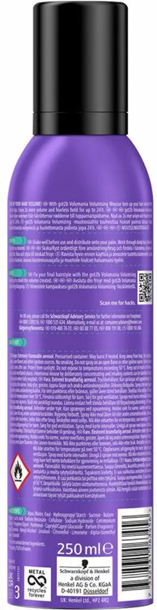 Got2b Volumania 24H Volumizing Mousse 250ml