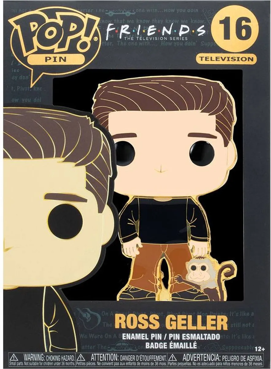 Funko POP! Pin Friends Ross met Monkey - 10cm - Multicolor