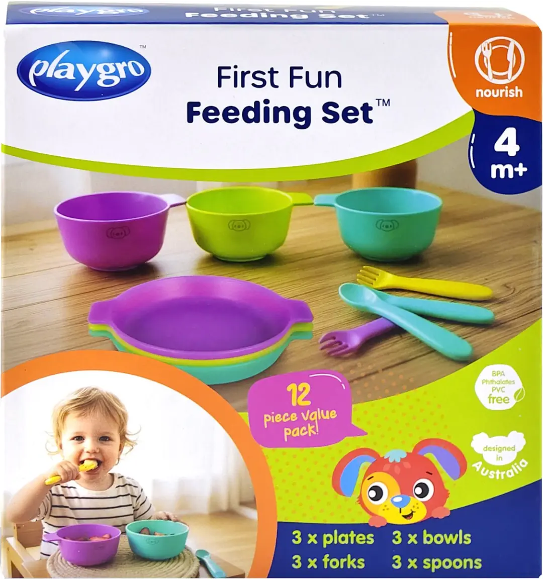 Playgro First Fun Bordenset - 11 Stuks - Multi Kleur