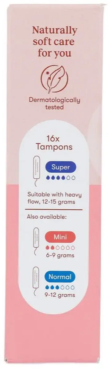 Sanature Tampons Super 16 Stuks - 100% Katoen