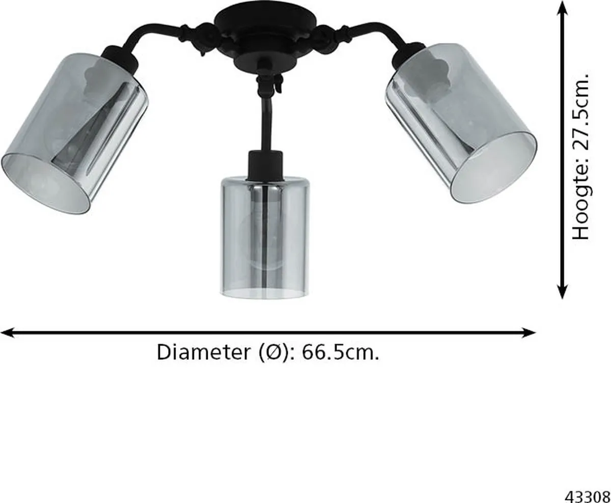 Eglo Forestburg Plafondlamp E27 - Ø66,5cm - Zwart - afbeelding 5 van 5