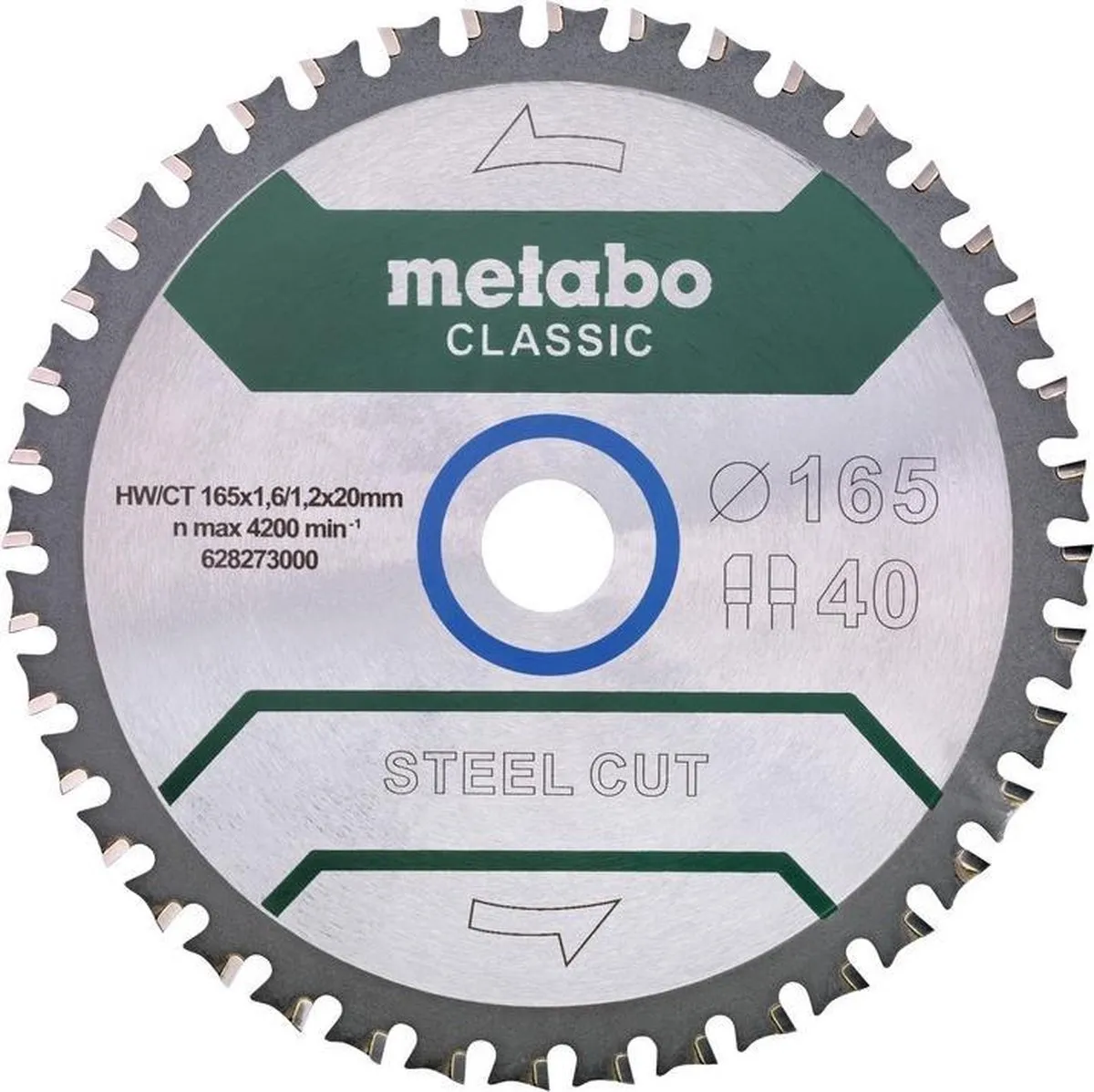 Metabo Cirkelzaagblad Staalsnede D165x1,6/1,2mm - Metaal - 20mm Boring