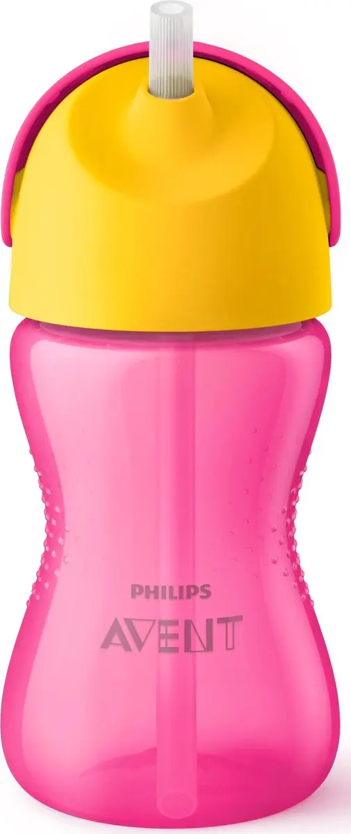 Philips Avent Drinkbeker met Rietje 300ml - Roze/Geel