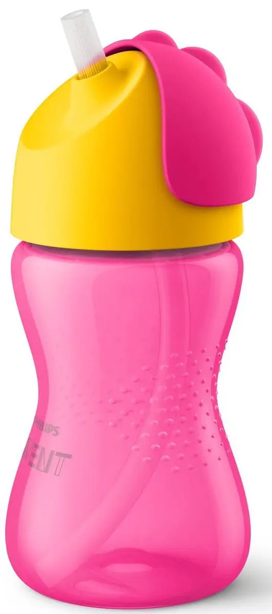 Philips Avent Drinkbeker met Rietje 300ml - Roze/Geel