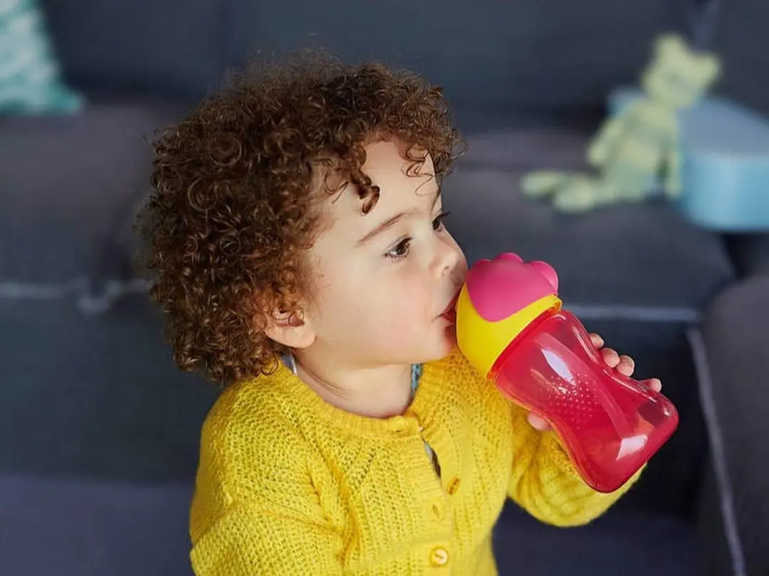 Philips Avent Drinkbeker met Rietje 300ml - Roze/Geel