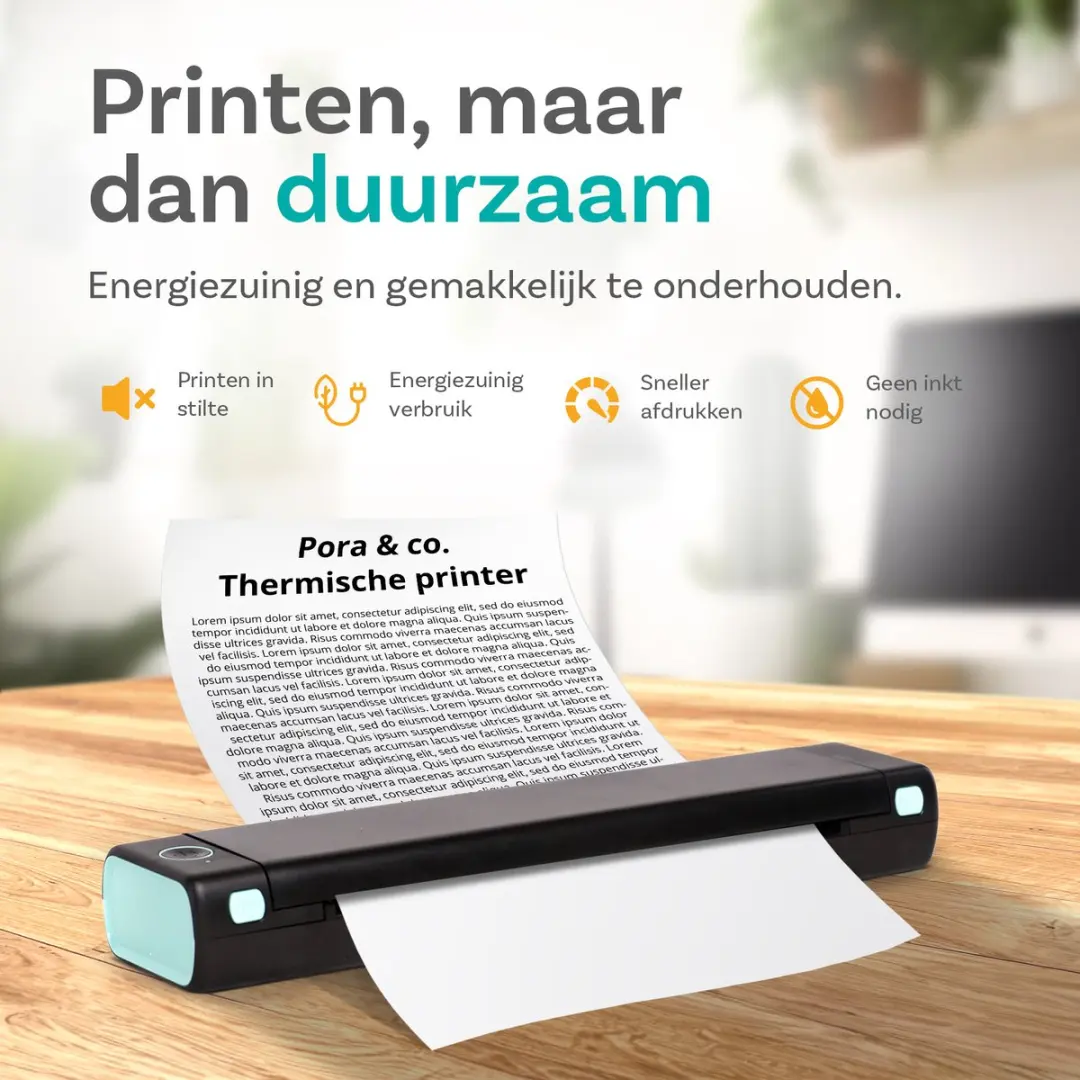 Pora&Co M08F Thermische Printer - Zwart-Groen
