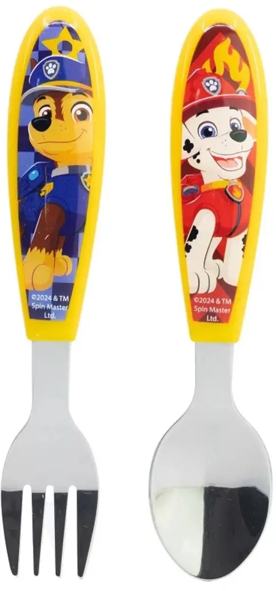 PAW Patrol Rescue Pups Metalen Bestekset 2 Stuks - Geel Gemengd