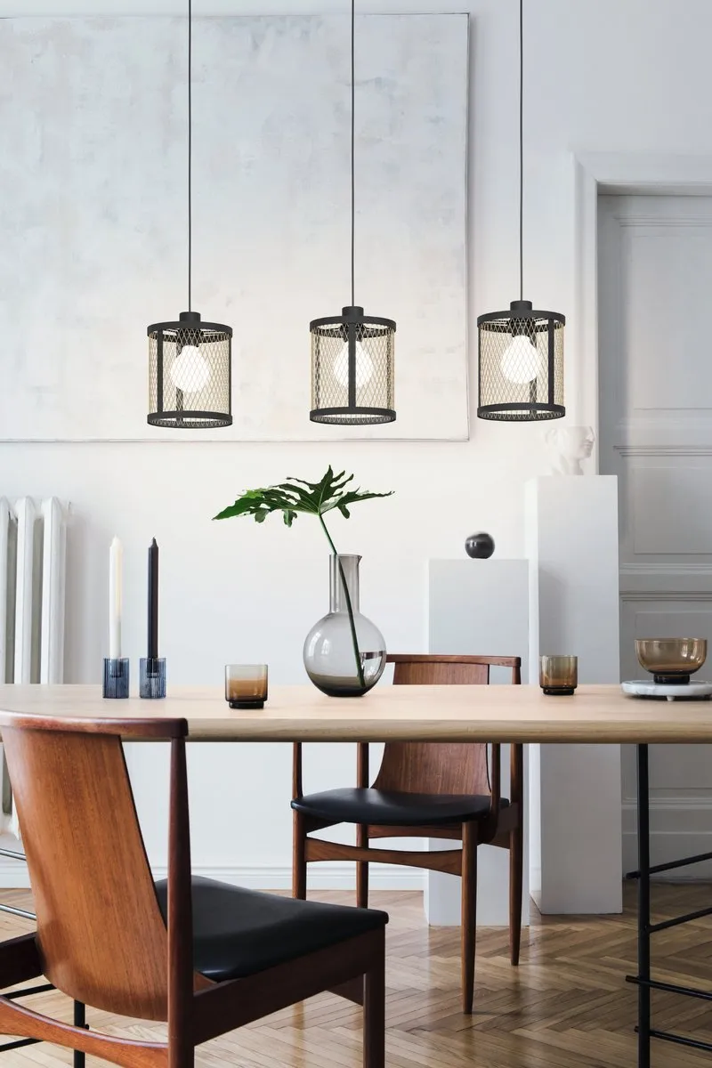 Eglo Dellow Hanglamp E27 - 88cm - Zwart/Goud - afbeelding 6 van 6