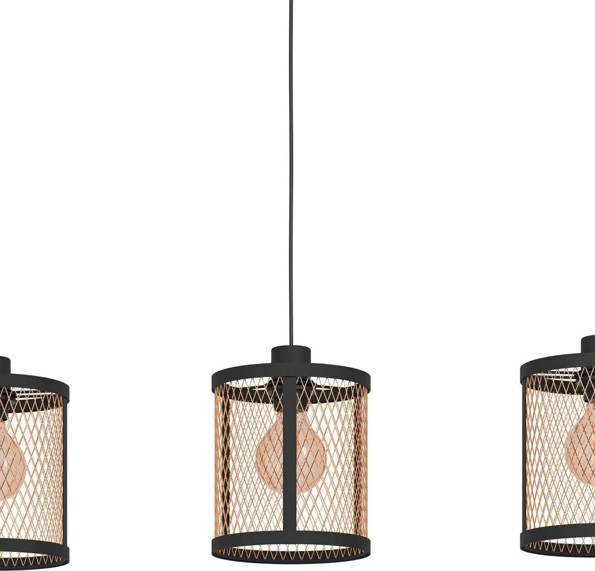 Eglo Dellow Hanglamp E27 - 88cm - Zwart/Goud