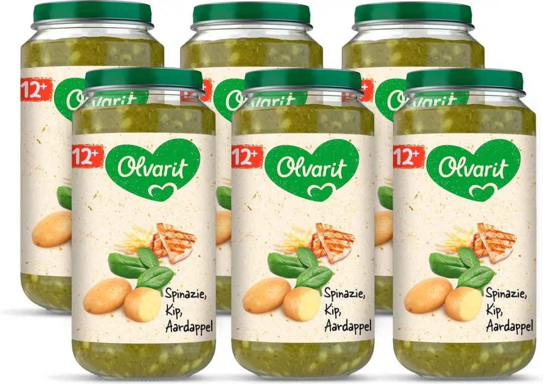 Olvarit Babymaaltijd Spinazie Kip Aardappel 6x250g