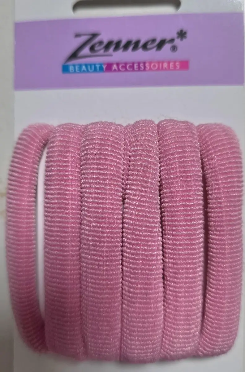 Zenner Haarelastiekjes Naadloos Pastelroze 1cm