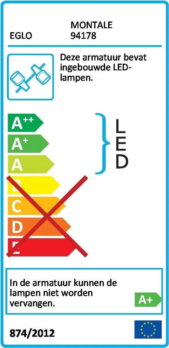 Eglo Montale Spot 4 Licht LED 285x285mm - Wit/Zwart