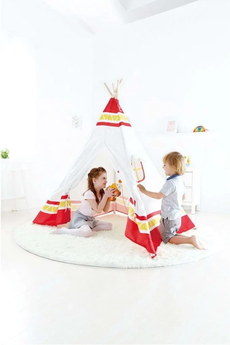 Hape Wigwam Speeltent - Rood/Wit