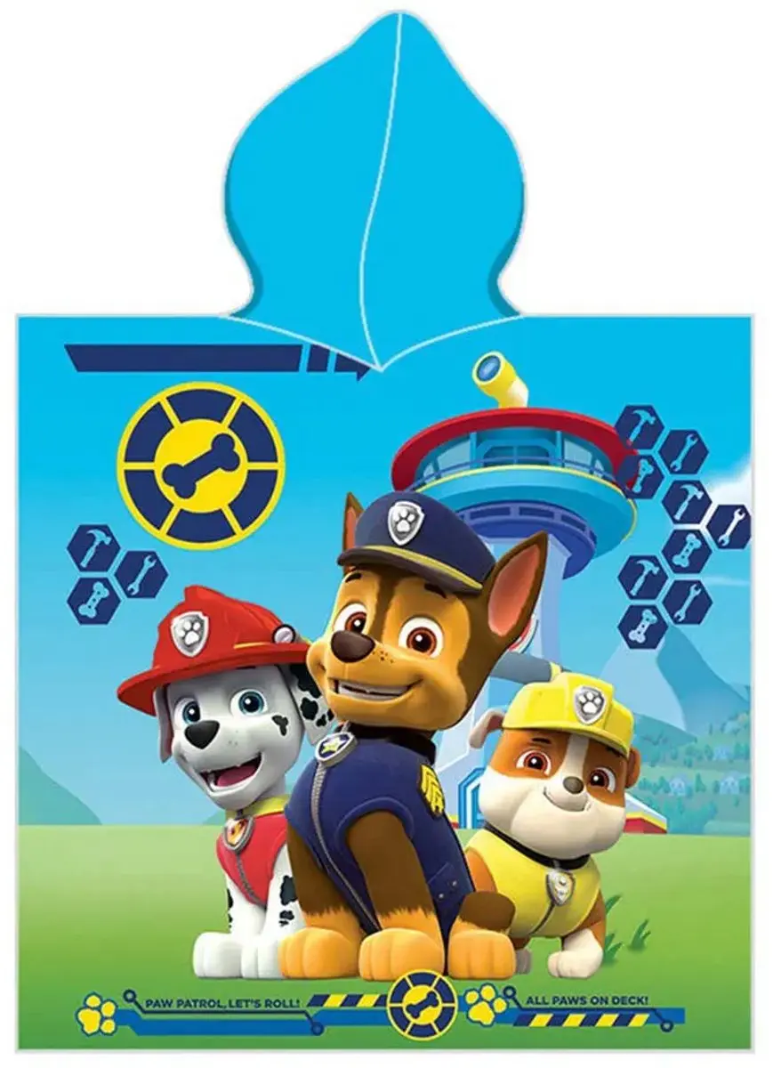 PAW Patrol Badponcho - 50x100cm - Sneldrogend - Multicolor