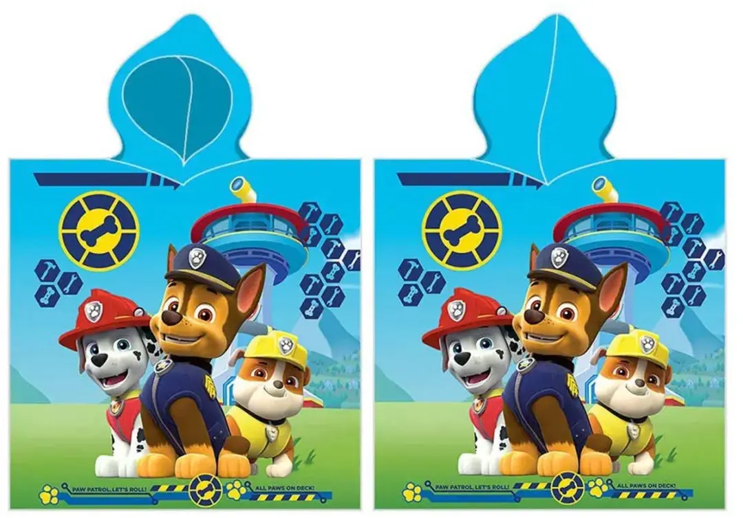 PAW Patrol Badponcho - 50x100cm - Sneldrogend - Multicolor