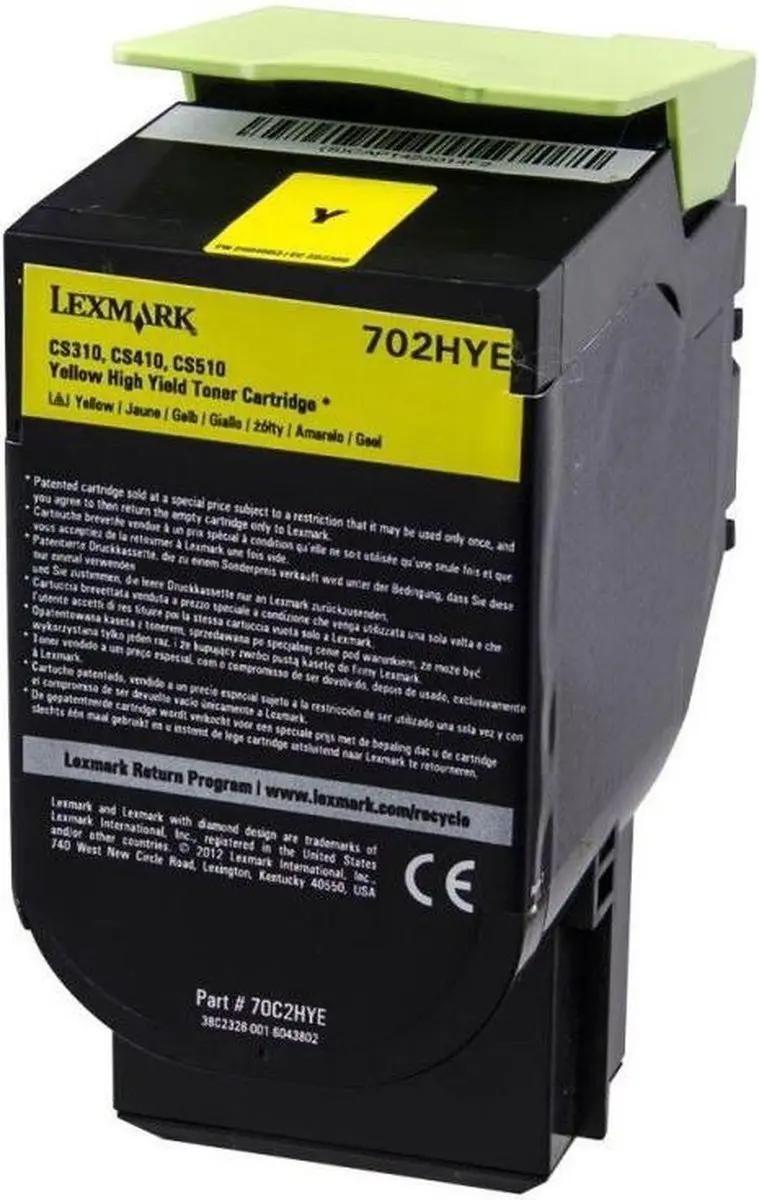 Lexmark 702HYE Tonercartridge Geel 3.000 Pagina's