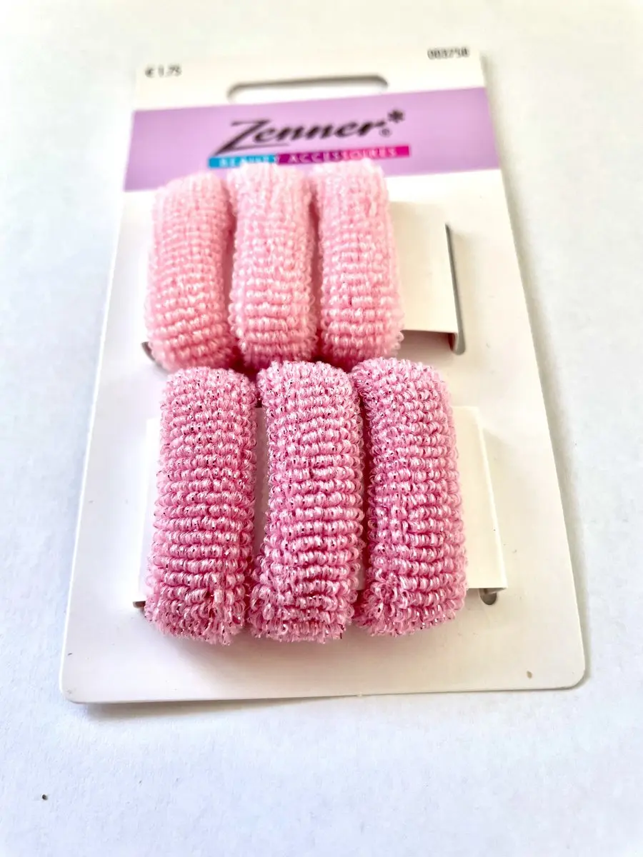 Zenner Roze Haarelastiekjes Badstof Glitter