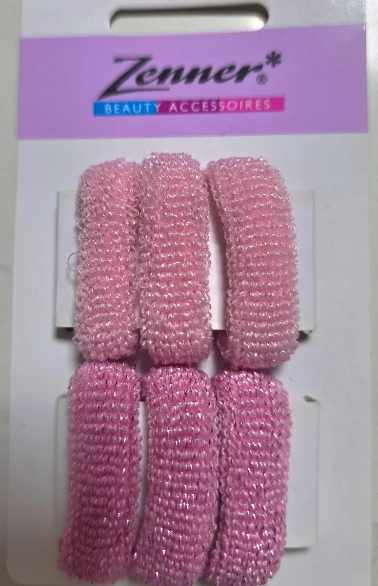 Zenner Roze Haarelastiekjes Badstof Glitter - 6 Stuks
