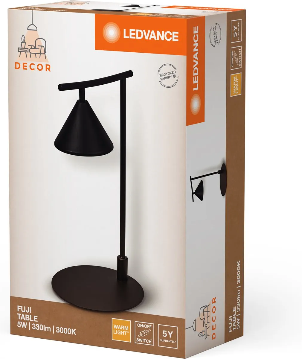 LEDVANCE DECOR Fuji Tafellamp - 5W - Zwart