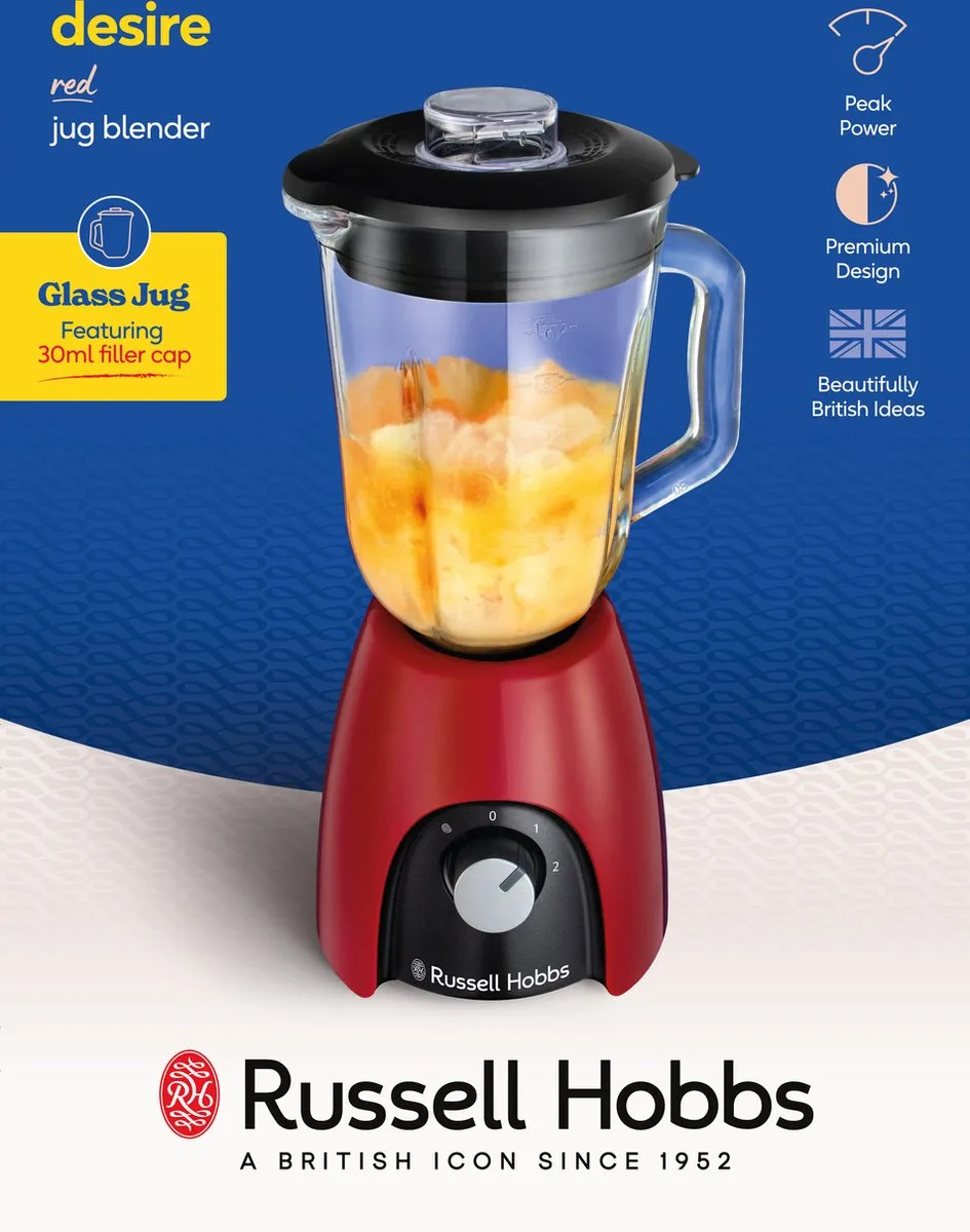 Russell Hobbs Desire Blender 650W - 1,5L Rood