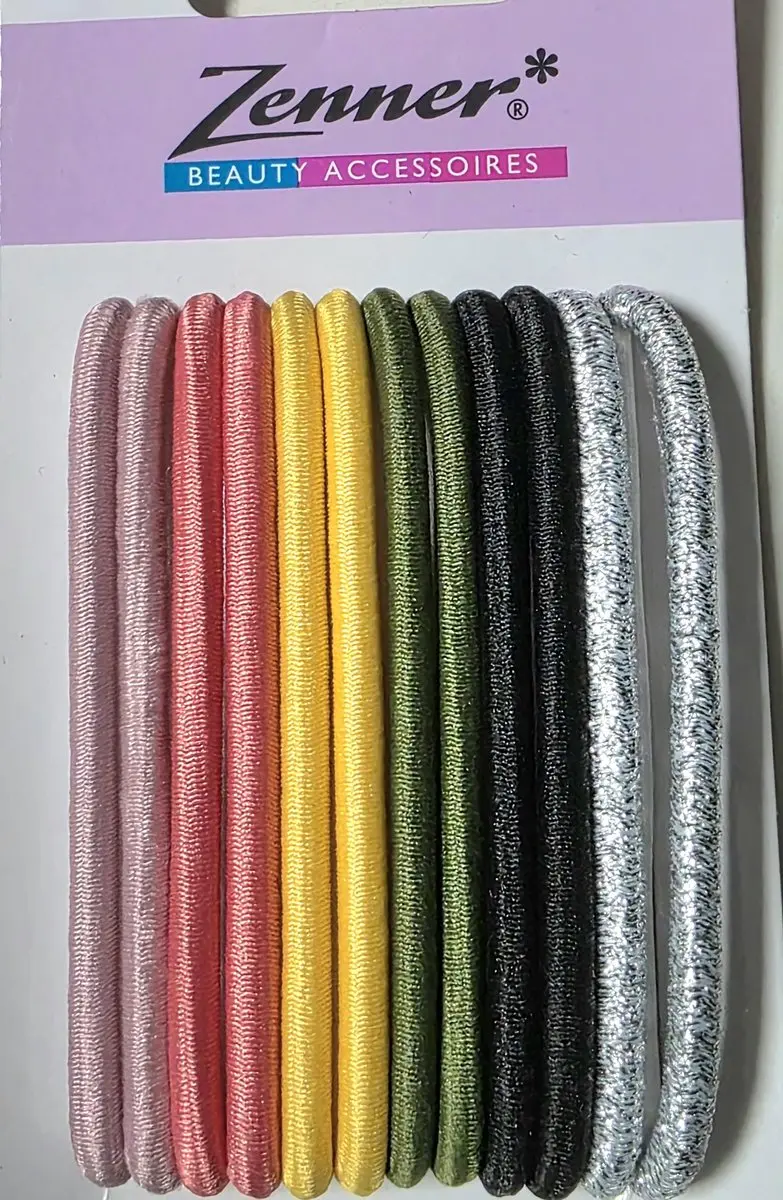 Zenner Art 001669 Haarelastieken Metaalvrij - 12 Stuks - 5mm - Multicolor