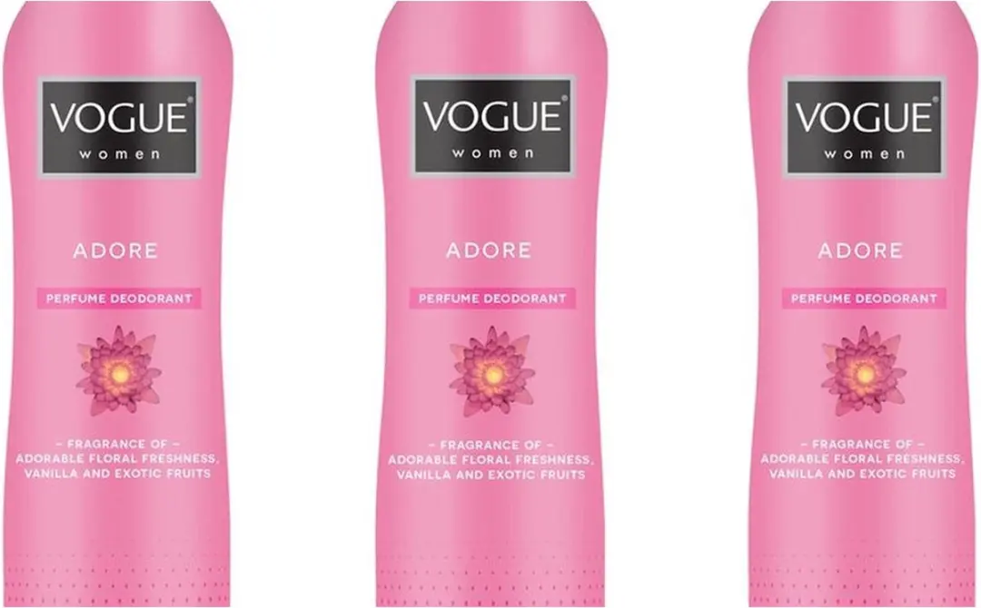 Vogue Deo Spray Adore 150ml - 3 Stuks