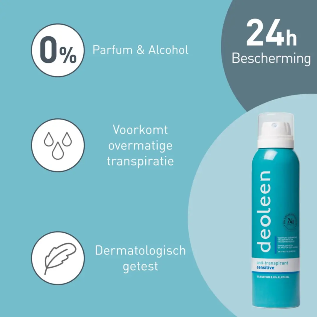 Deoleen Sensitive Anti-Transpirant Spray - 3x150ml
