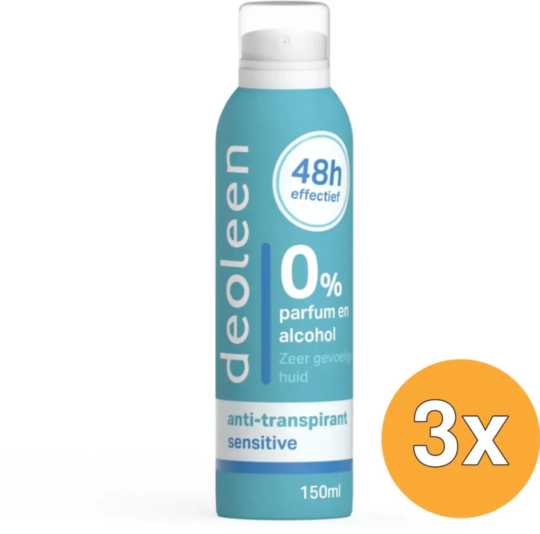 Deoleen Sensitive Anti-Transpirant Spray - 3x150ml - afbeelding 6 van 6