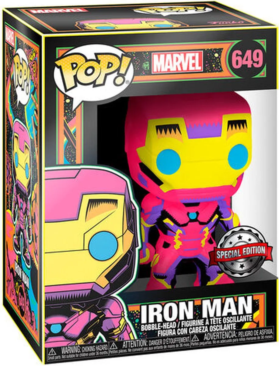 Funko POP! Iron Man Black Light Marvel Figuur 9cm - 48846 - Multicolor