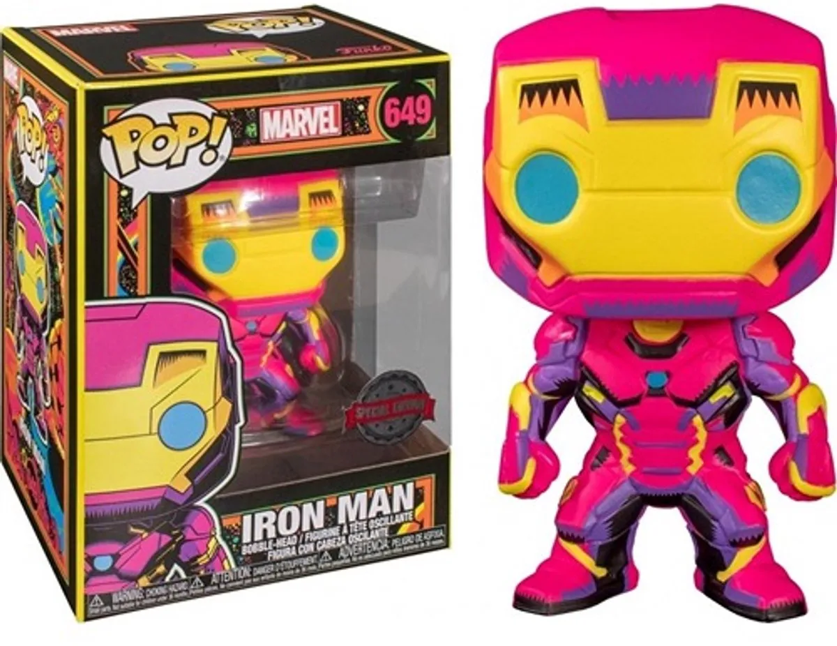 Funko POP! Iron Man Black Light Marvel Figuur 9cm - 48846 - Multicolor - afbeelding 6 van 6