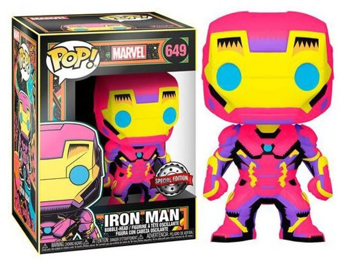 Funko POP! Iron Man Black Light Marvel Figuur 9cm - 48846 - Multicolor