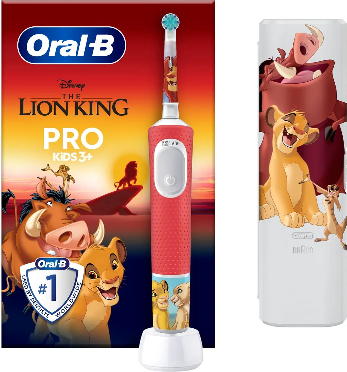 Oral-B Pro Kids The Lion King Elektrische Tandenborstel - Rood/Wit