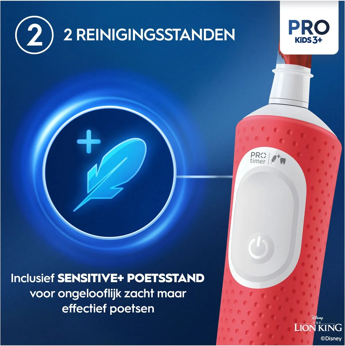 Oral-B Pro Kids The Lion King Elektrische Tandenborstel - Rood/Wit - afbeelding 6 van 6
