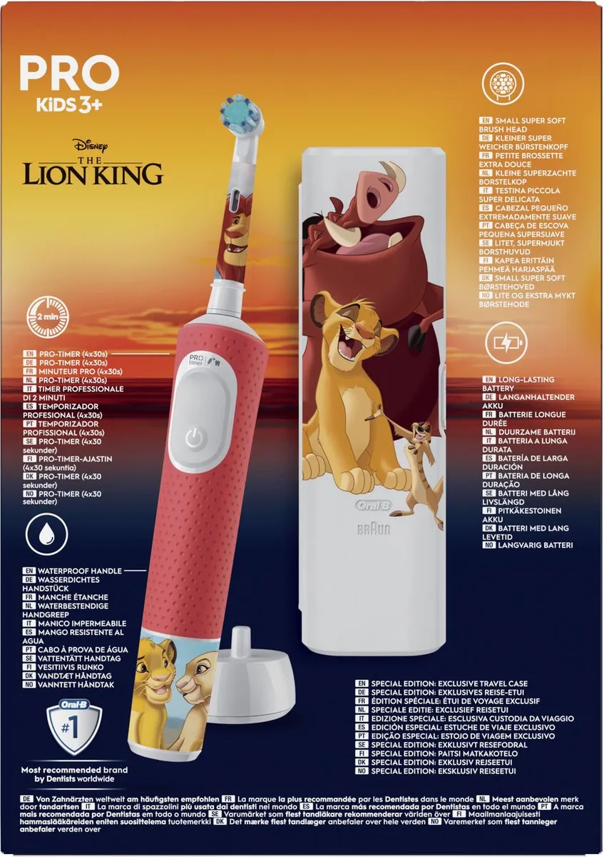 Oral-B Pro Kids The Lion King Elektrische Tandenborstel - Rood/Wit
