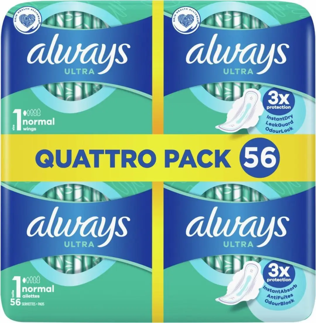 Always Ultra Normal Met Vleugels Maandverband - 224 Stuks