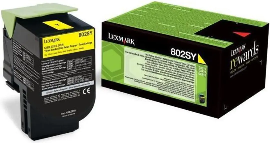 Lexmark 802SY Tonercartridge Geel 2.000 Pagina's