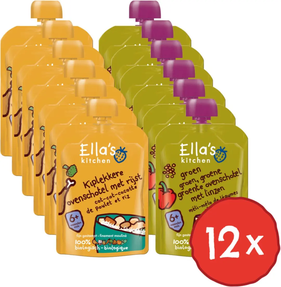 Ella’s Kitchen 6+ Maaltijden Pakket - 12 Stuks