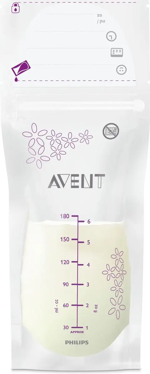 Philips Avent Moedermelk Bewaarzakjes 25x180ml - Wit