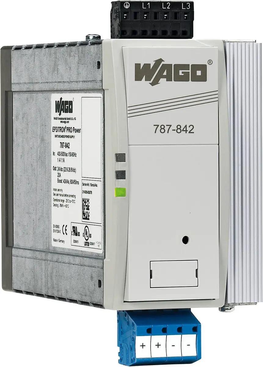 WAGO 787-842 DIN-rail Netvoeding 24V 20A