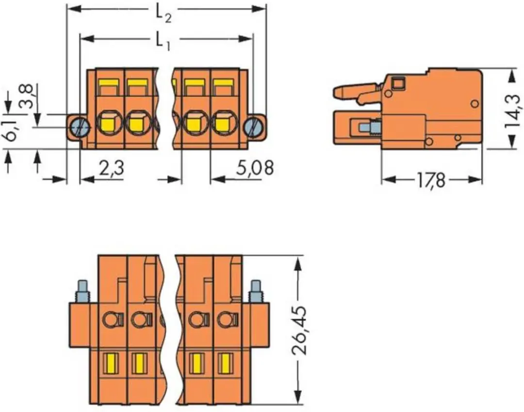 Wago 231-304/107-000 Female Behuizing 4-polig - 50 Stuks