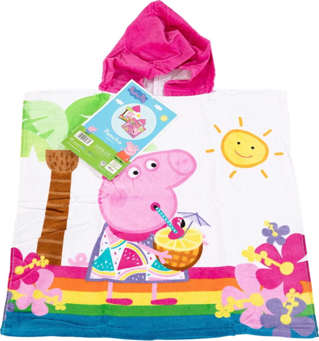 Peppa Pig Badponcho One Size - 60x120cm - Multi