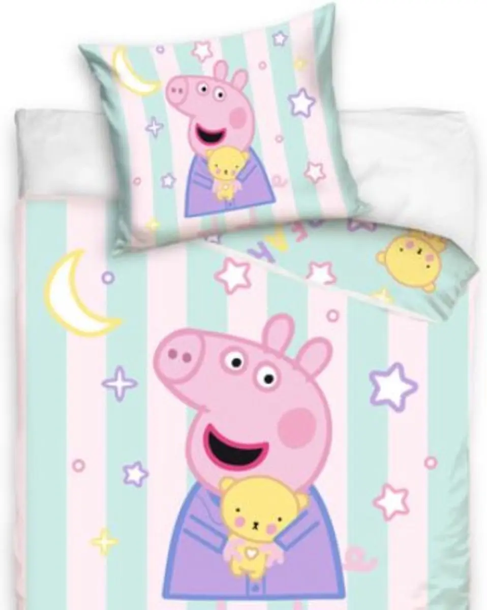 Peppa Pig Baby Dekbedovertrek Bear Hugs - 100x135cm Grijs
