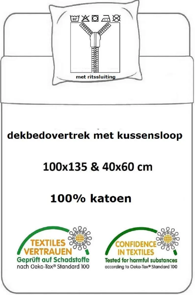 Peppa Pig Baby Dekbedovertrek Bear Hugs - 100x135cm Grijs