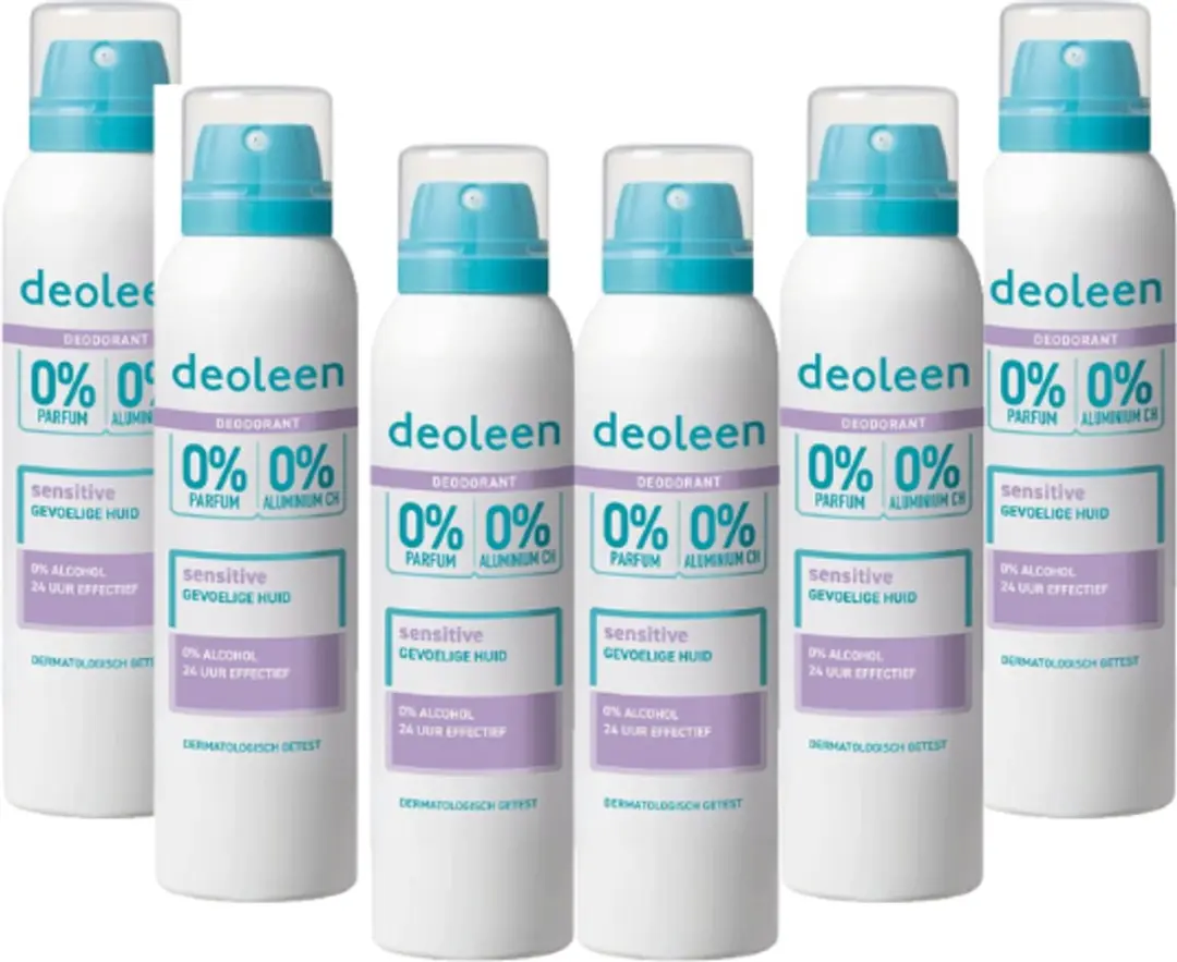 Deoleen 0% Aluminium Deodorant Sensitive 6x150ml